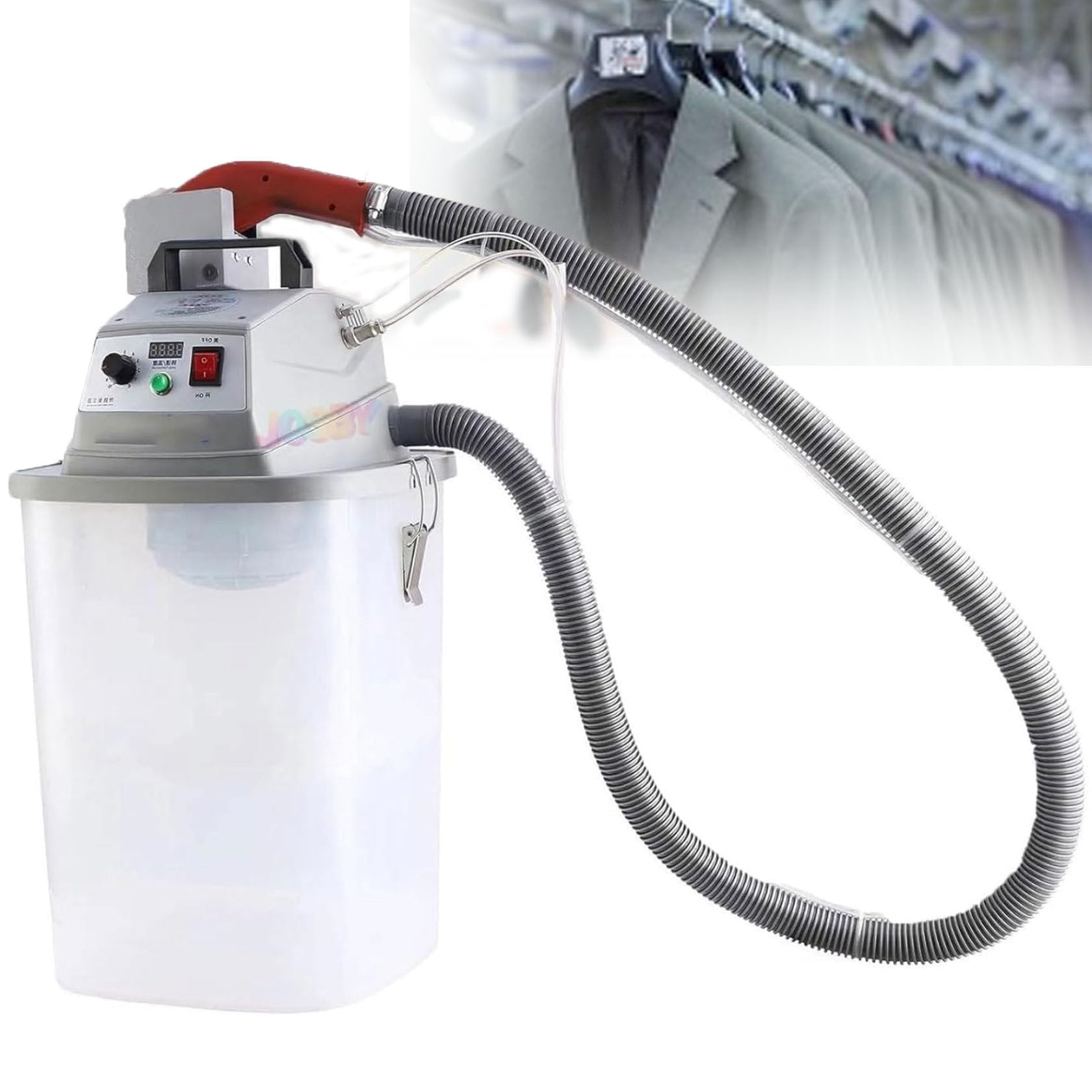 JXYQ Electric Thread Trimmer, 450W, Brushless Fabric Cutting Machine with 30L Storage Bucket, Stepless Speed Regulation for Garment Factories, Trimming Width 15-50mm