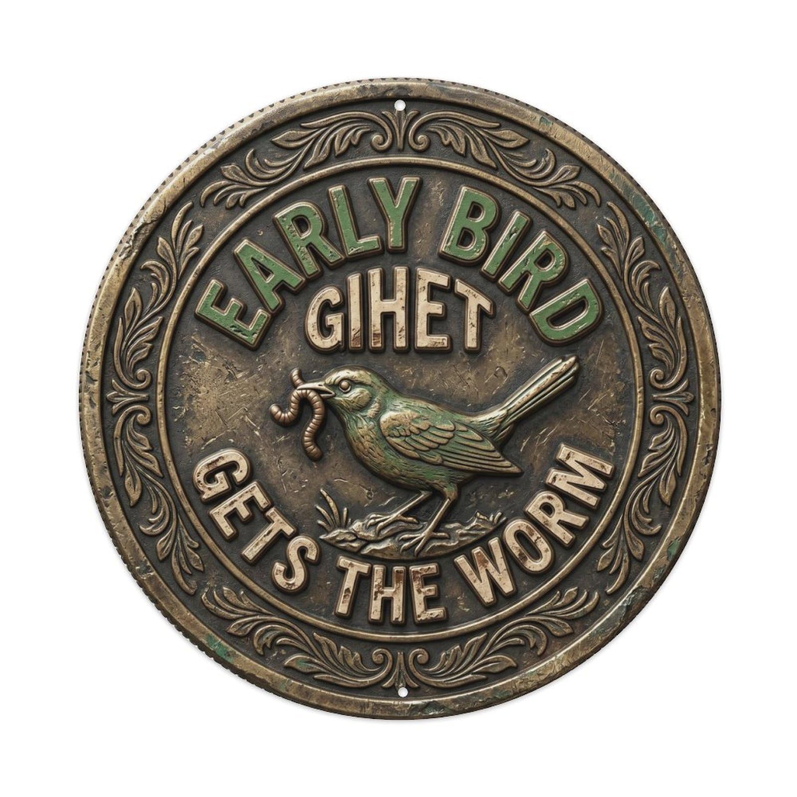 Early Bird Classic Living Ornament Retro Slogans Metal Tin Sign