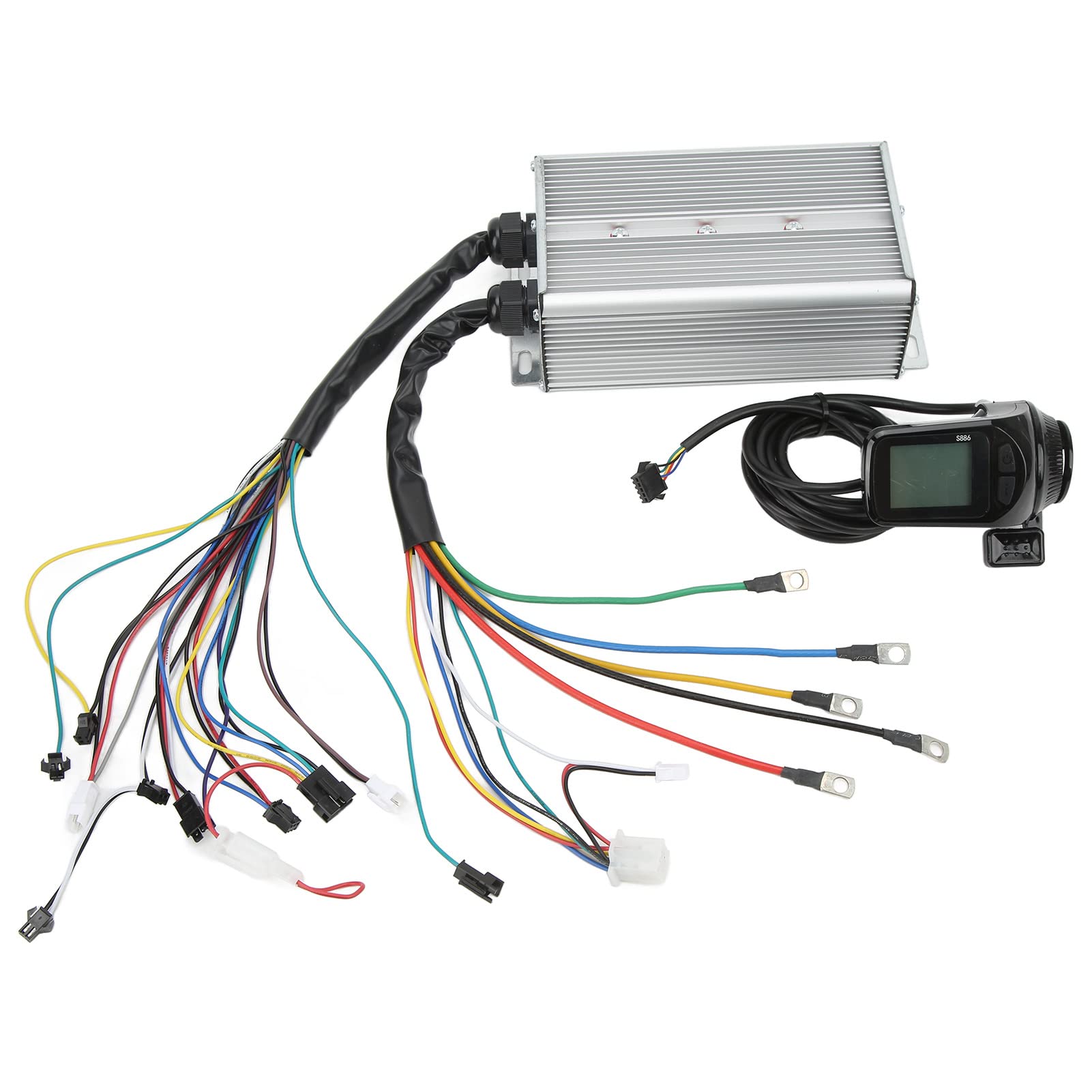 BuyWeek Kit de Contrôleur de Moteur sans Balais pour Vélo Électrique, 36V 48V 1500W Contrôleur de Moteur sans Balais avec Panneau d'Affichage LCD pour Scooter Électrique, Vélo Électrique