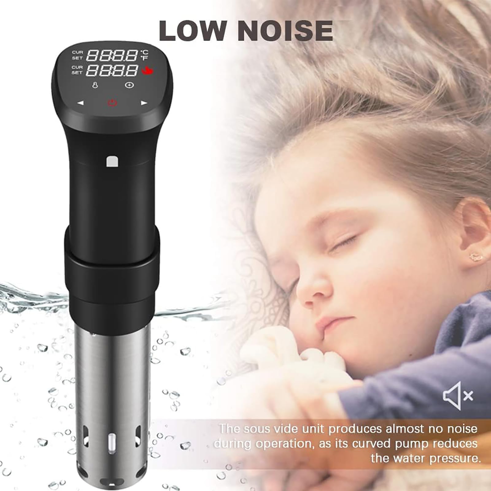 Cocina Sous Vide, Máquina De Cocción Sous Vide con Circulador De Inmersión De 1100 W, Temperatura Precisa De 25 a 95 ℃ Y Control De Tiempo De 99 H 59 Min, para Cenas Familiares De Bistec