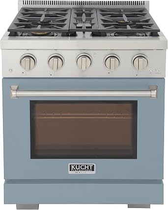 KUCHT Professional 30 in. 4.2 cu. ft. Natural Gas Range and Convection Oven in Light Blue with True Simmer Burners