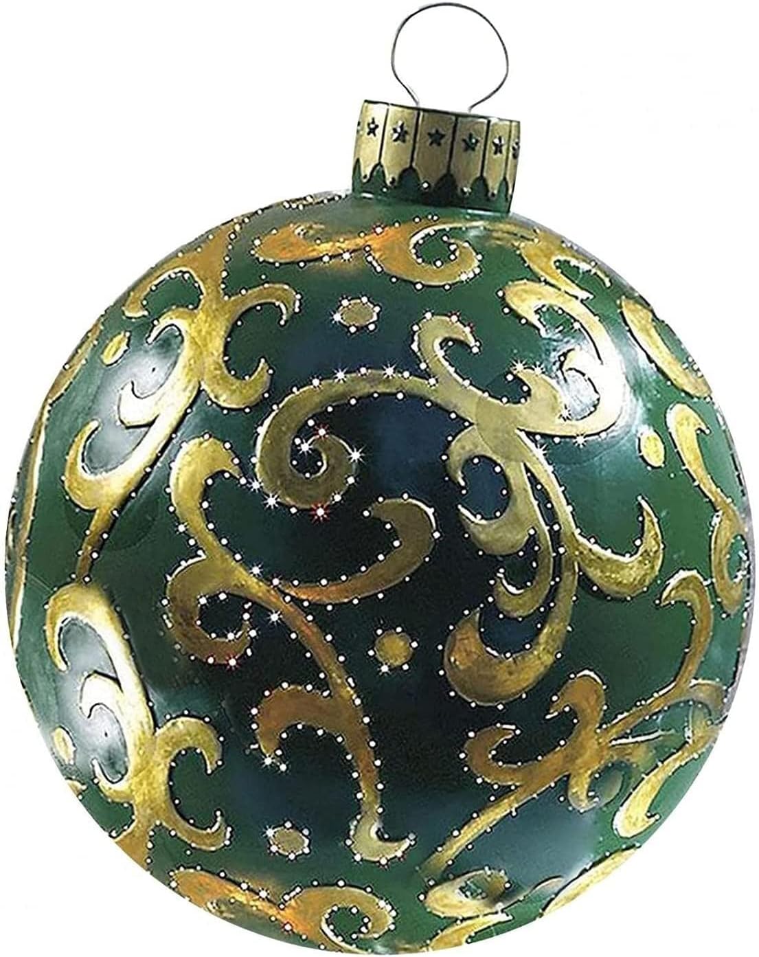 Christmas Ball Ornament 23.6 in Christmas PVC Inflatable Decorated Ball Giant Christmas Inflatable Ball Decorations-Outdoor Festive Home Holiday Décor Multicolor (Color : Green-i)