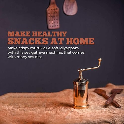 Miniatura 7 de Idiyappam/Murukku/Farsan Sev/Máquina para hacer pasta Latón