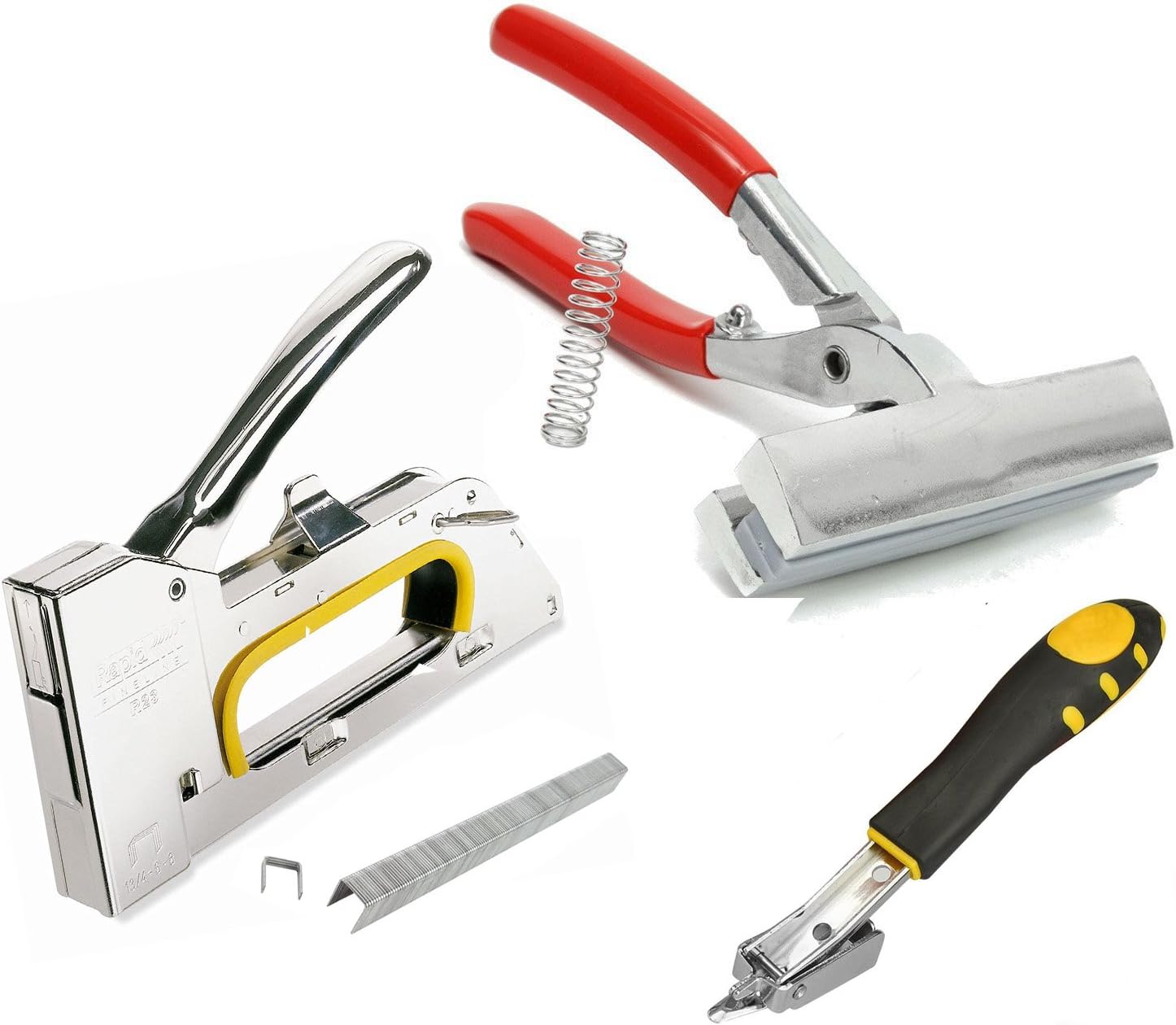 4-In-1,Premium-Quality Staple Gun,2400-Pack Staples,Firm and Convenient Staple Remover,heavy duty Canvas Pliers for Office Home School