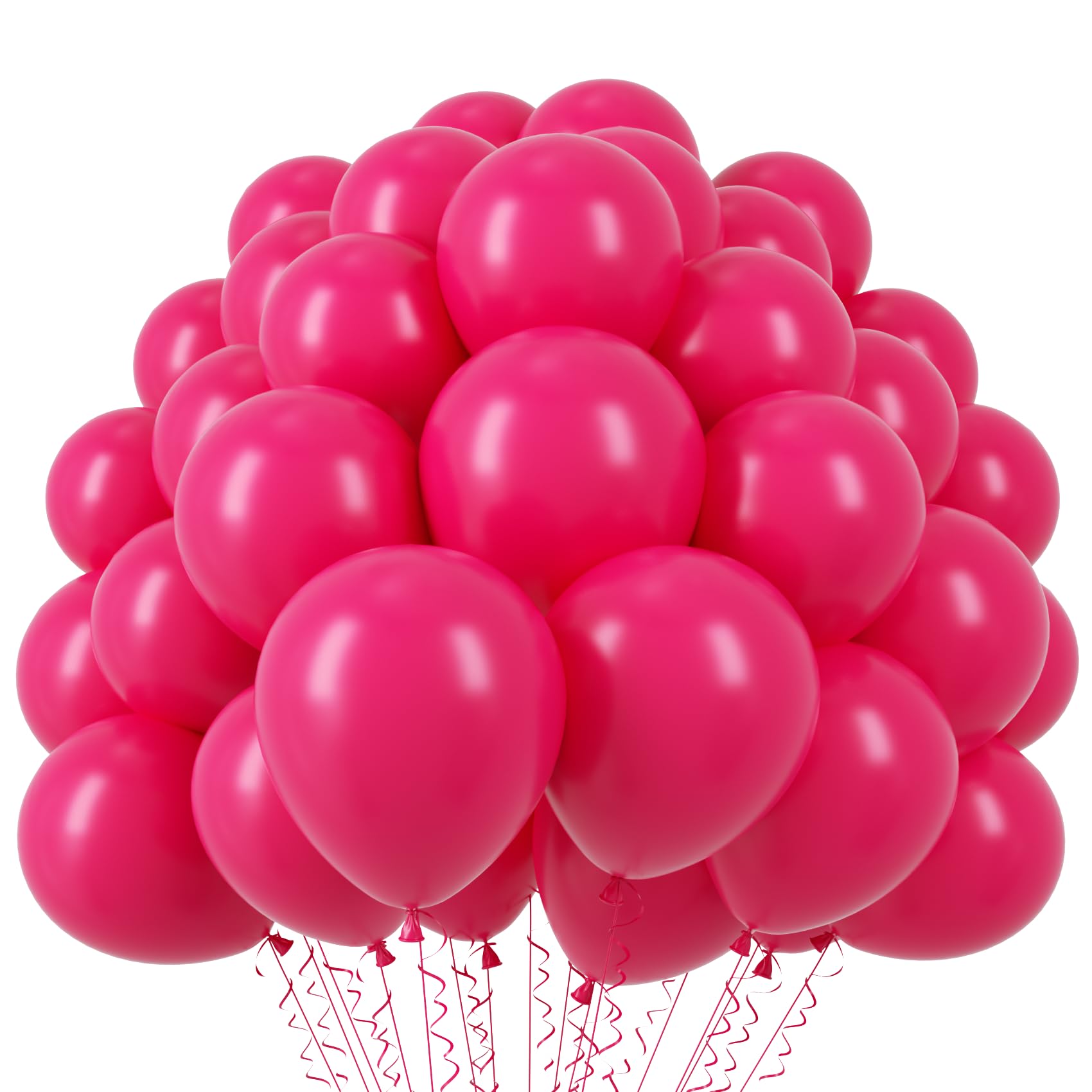 Voircoloria 110pcs Hot Pink Latex Party Balloons, 12inch