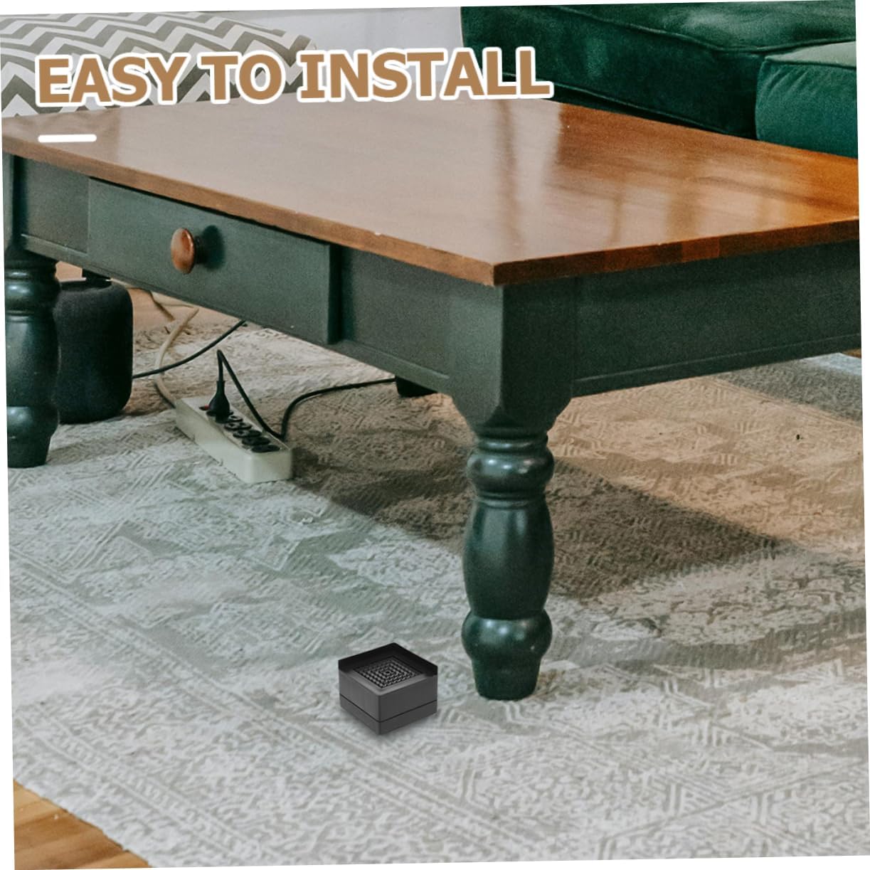 CHILDWEET 8pcs Non-Slip Furniture Risers Rubber Desk Bed Lift Pads for Floor Protection Height for Home Office Use Easy Installation