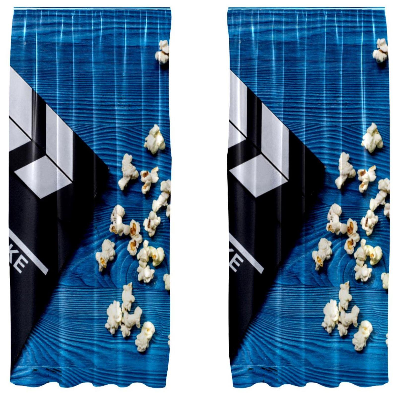 Cortinas para ventana de salón dormitorio 55 x 84 pulgadas juego de 2 paneles patrón azul