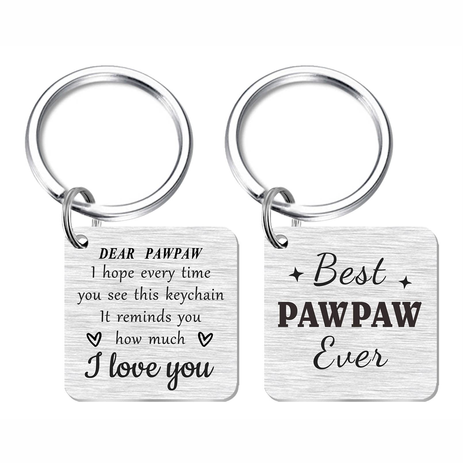 SOUSYOKYO Pawpaw Keychain - Best Pawpaw Ever Gifts - Personalized Pawpaw Gifts for Birthday, Pawpaw Happy Fathers Day Present, Love Pawpaw Key Chain