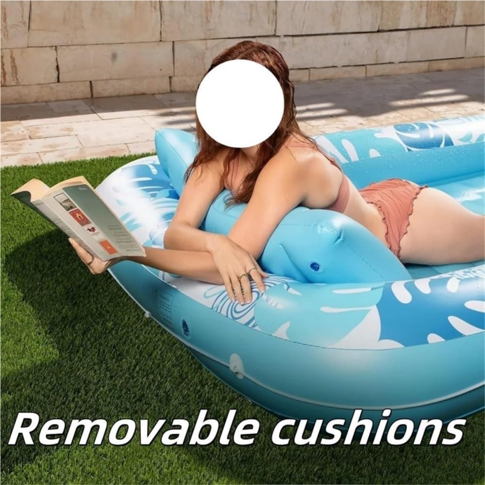 Materassino gonfiabile per piscina, con schienale, per adulti, per spiaggia, estate, acqua