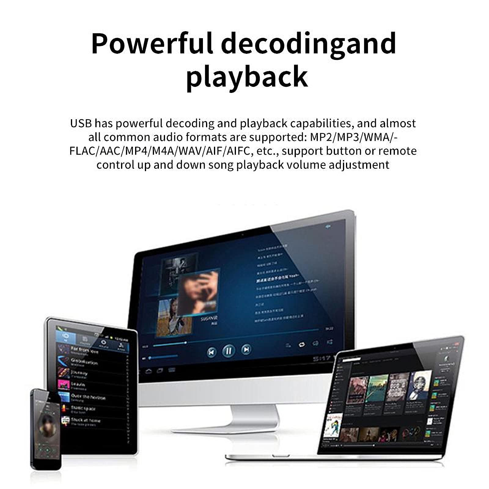RSGK Decoder Audio Digitale, 24bit/192KHz con Ricevitore BT-5.0, Coassiale, Fibra Ottica, AUX, Disco U, Ingresso PC-USB, Musica da Gioco Home Theater 192Khz/24Bit, con Telecomando