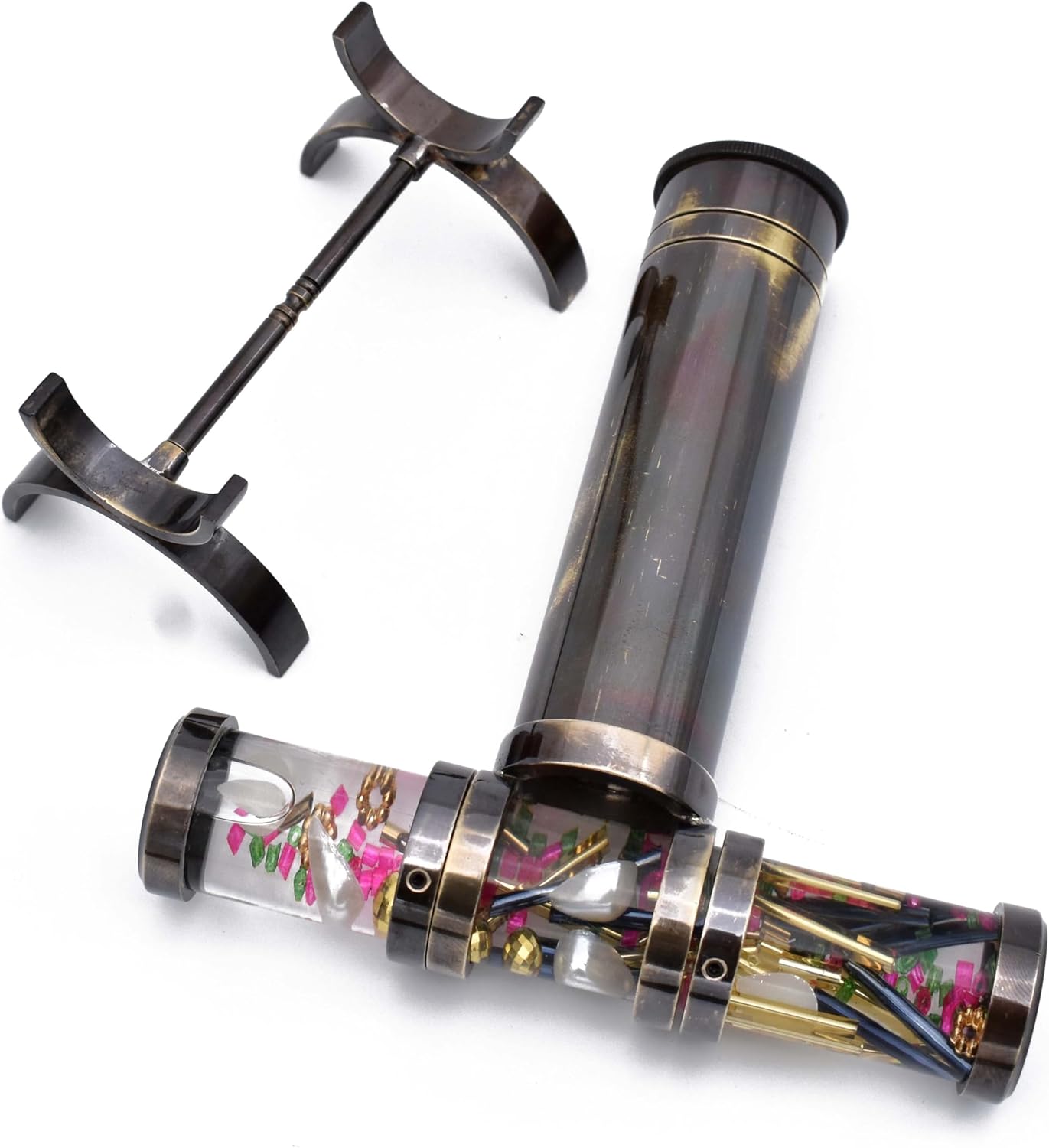 Brass Liquid Kaleidoscope, Classic Black Kaleidoscope, Birthday Gift, Gift for Him, Unique Kaleidoscope