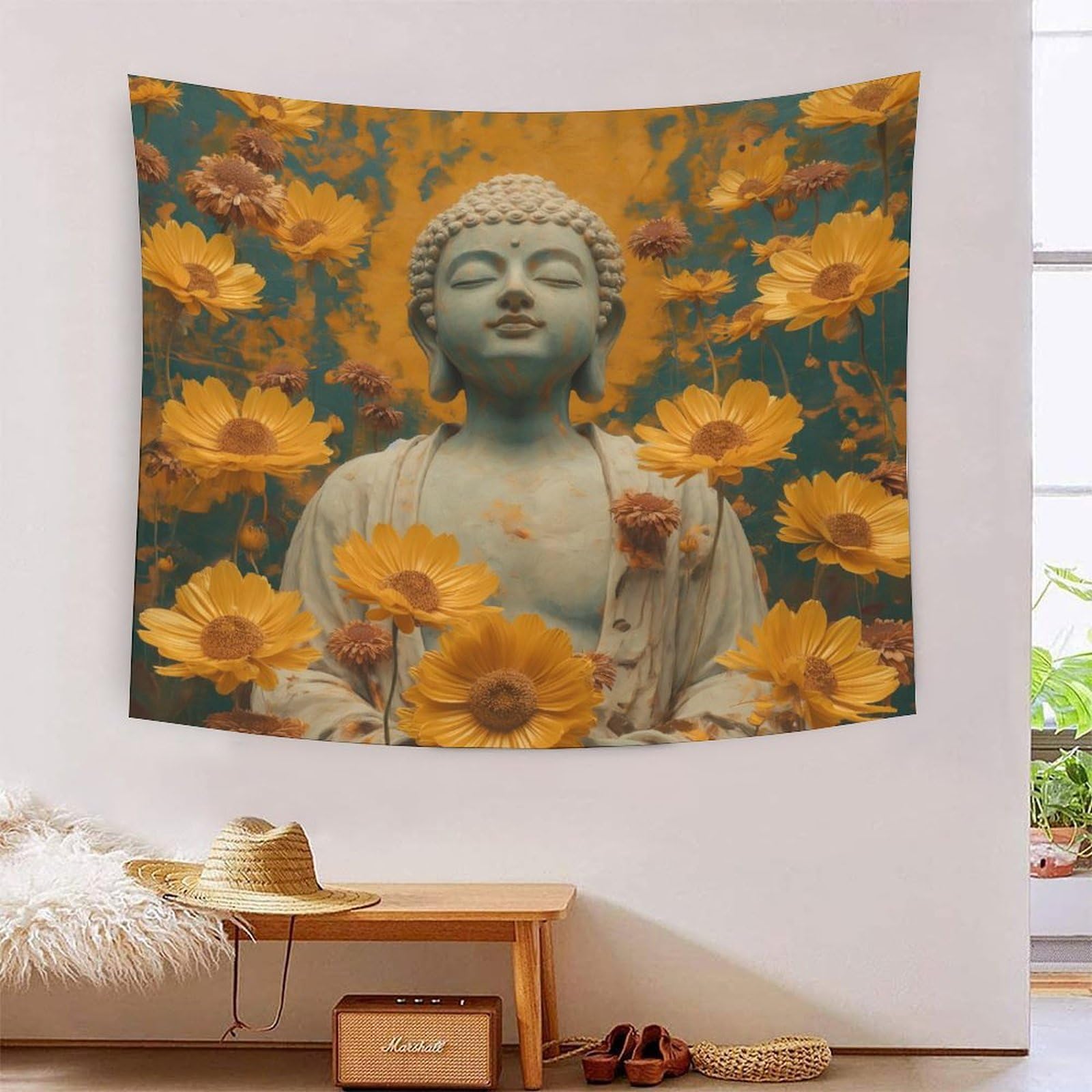 CTYQKZVPM Buddha Statue Stampa 3D Arazzo Da Parete Poster