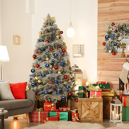 Vista 5 de 100PCS Christmas Balls Ornaments, Navy Blue Shatterproof Hanging Xmas Tree Decorations Azul marino