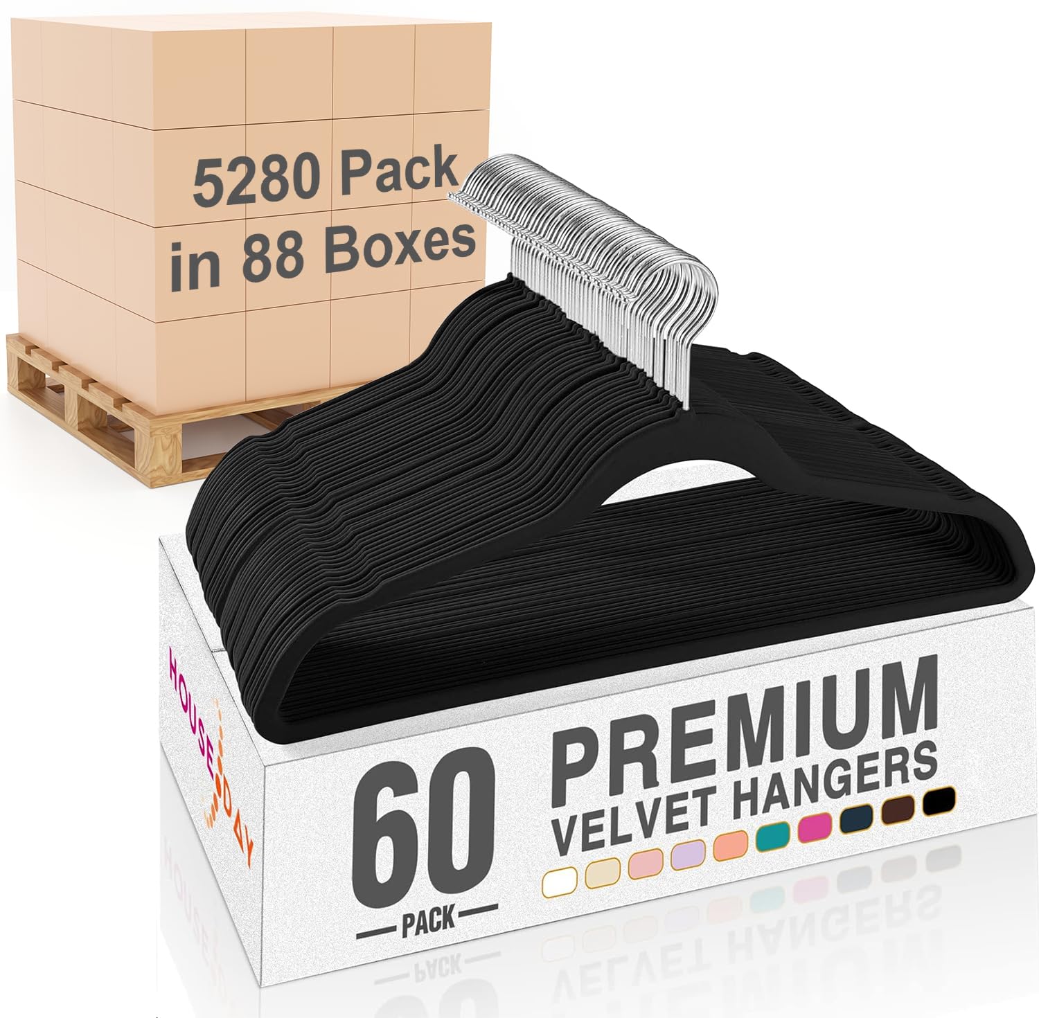 HOUSE DAY Velvet Hangers 5280 Pack, Premium Clothes Non-Slip Felt Hangers