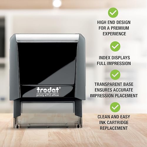 Miniatura 2 de Trodat Printy 4912 - Sello de mensaje de 2 colores, autoentintado, tinta roja y azul, tamaño de impresión 3/4 pulgadas x 1-7/8 pulgadas (entrado)