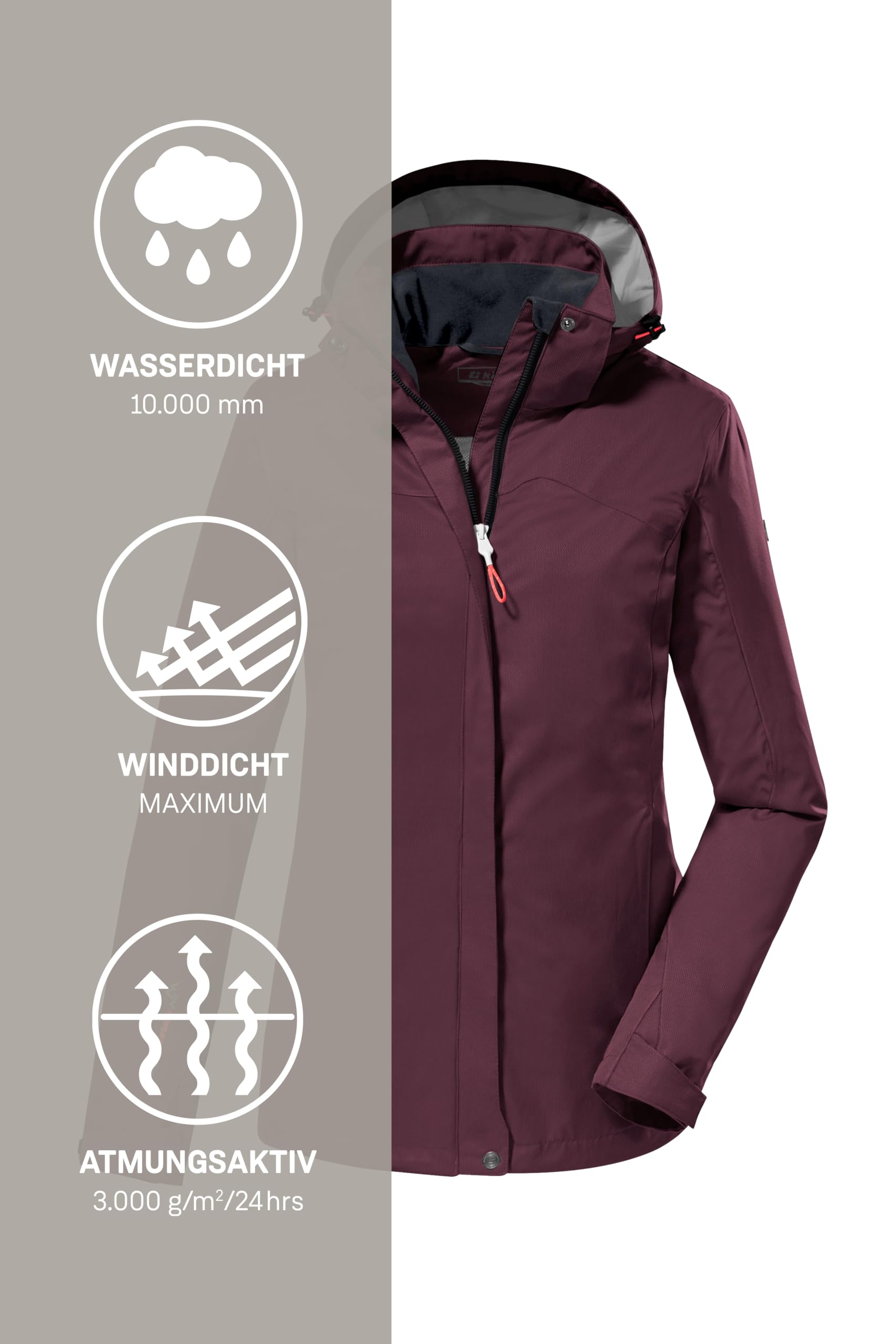 Killtec Kos 133 Wmn Jckt Veste fonctionnelle/veste d'extérieur avec capuche amovible Femme