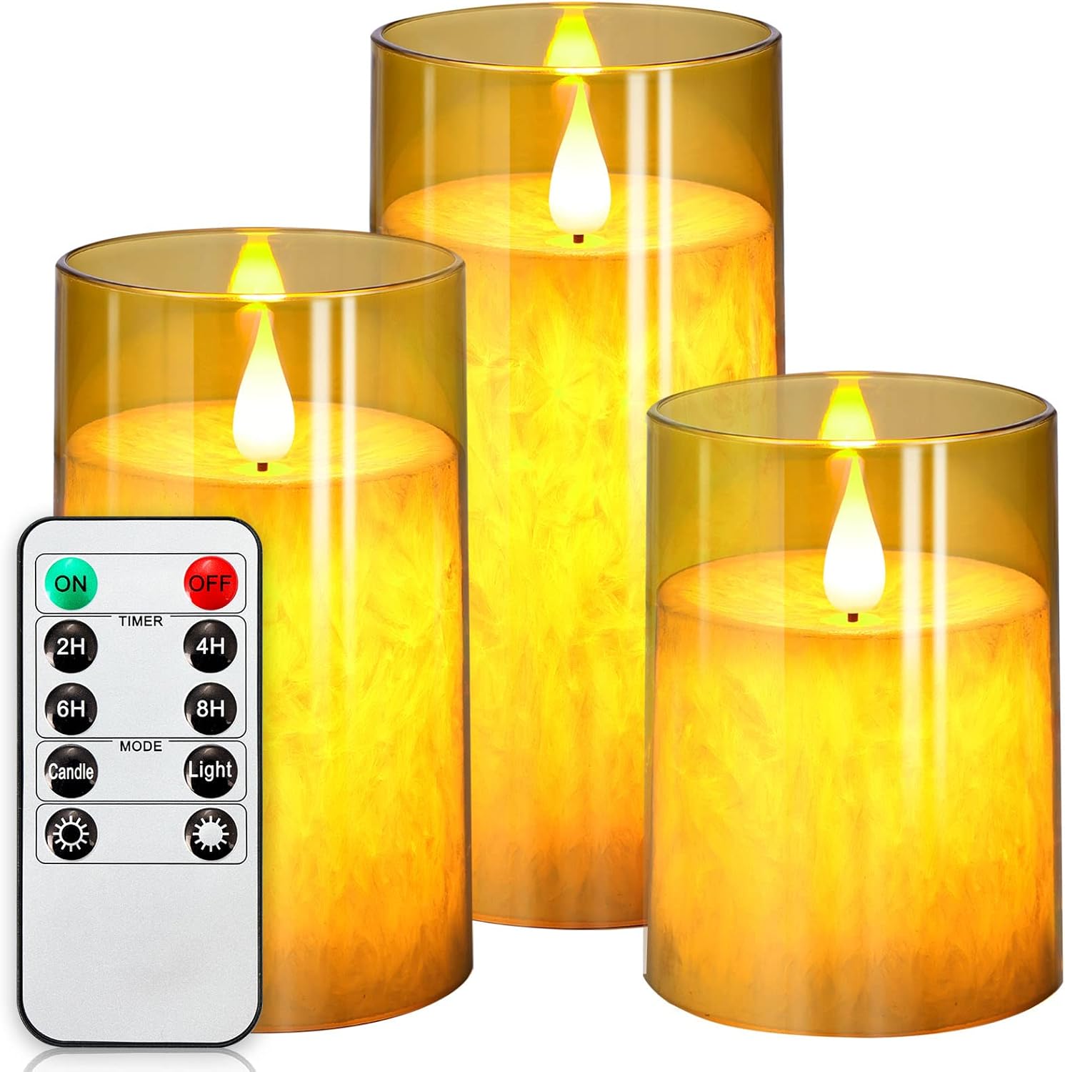 NURADA Flickering Flameless Candles LED Warm 3D Wick Light