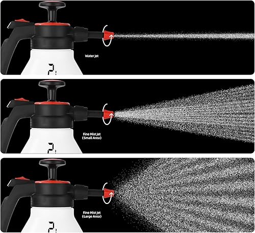 Miniatura 5 de FOSHIO Pulverizador de bomba de jardín de 0.53 galones, botella portátil de agua a presión con bomba de mano de 2 litros con boquilla ajustable y