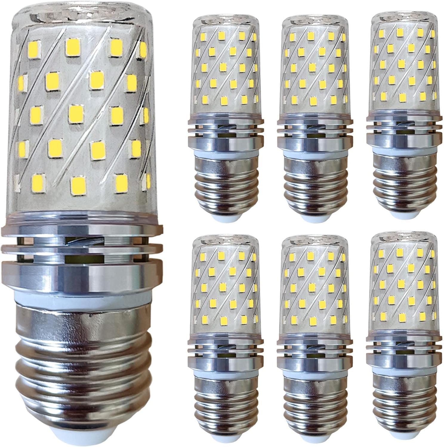 6 Pack E26 6000K LED Light Bulbs 60w Halogen Equivalent Daylight White Dimmable 6w 600Lm AC 110V 120V 130V Medium Screw Base T10 Corn Bulb