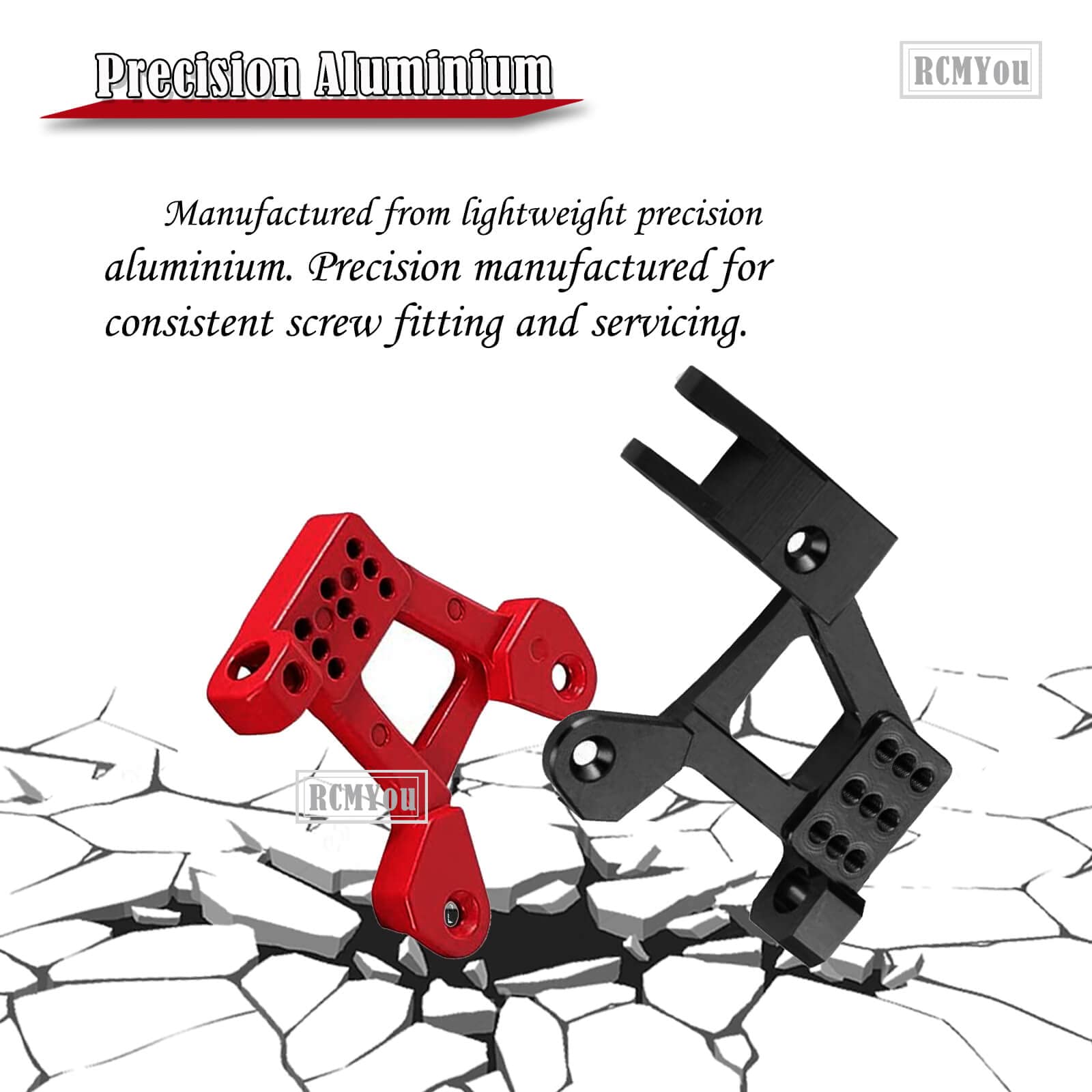 Treal Aluminum 7075 Rear Shock Towers Shock Hoops For Axial SCX10 III (Black