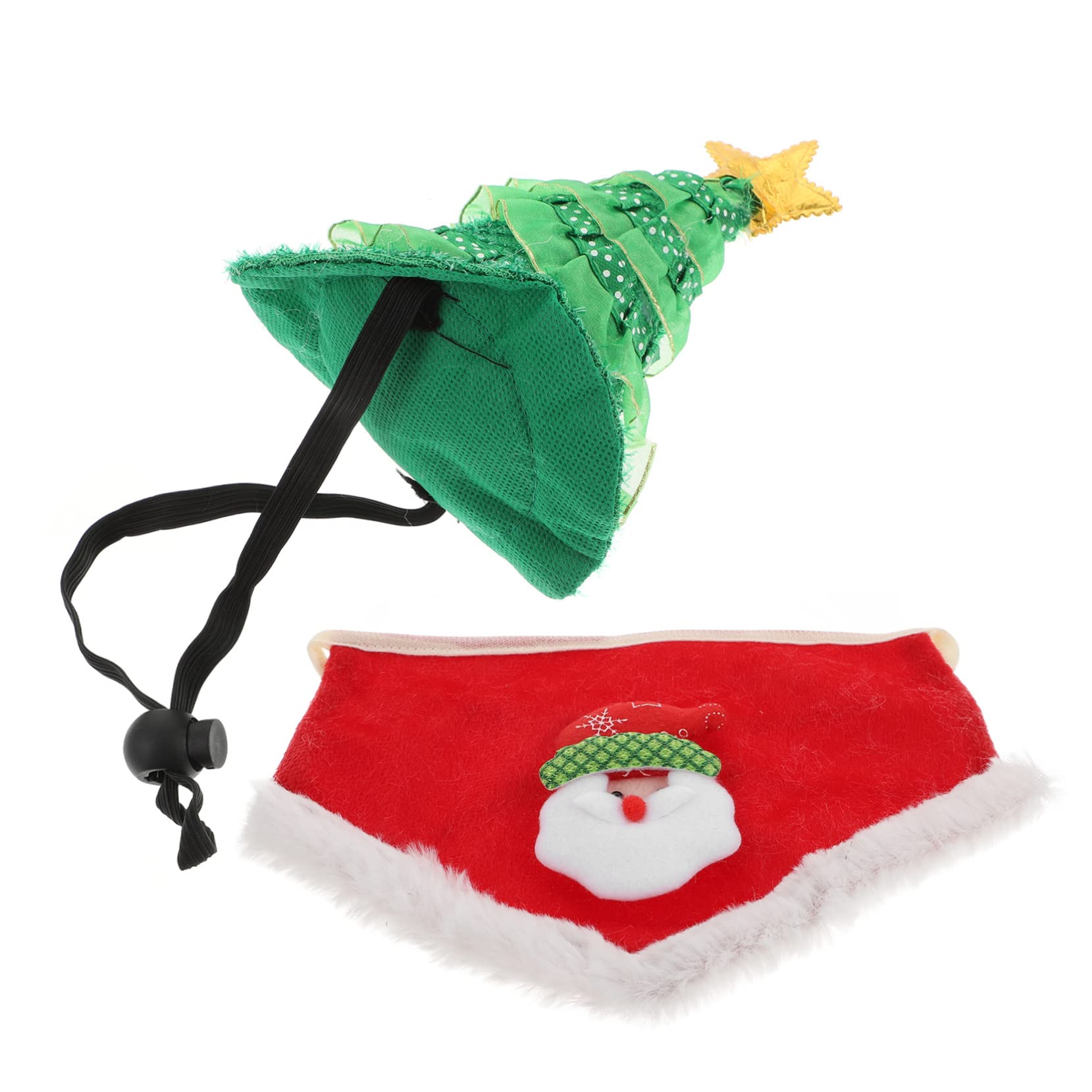 Abaodam 1 Set Pet Christmas Hat and Collar Durable Cat Decorative Costume for Holiday Parties Multi Purpose Accessory for Festive Events and Photo Props Present for Pet Owners