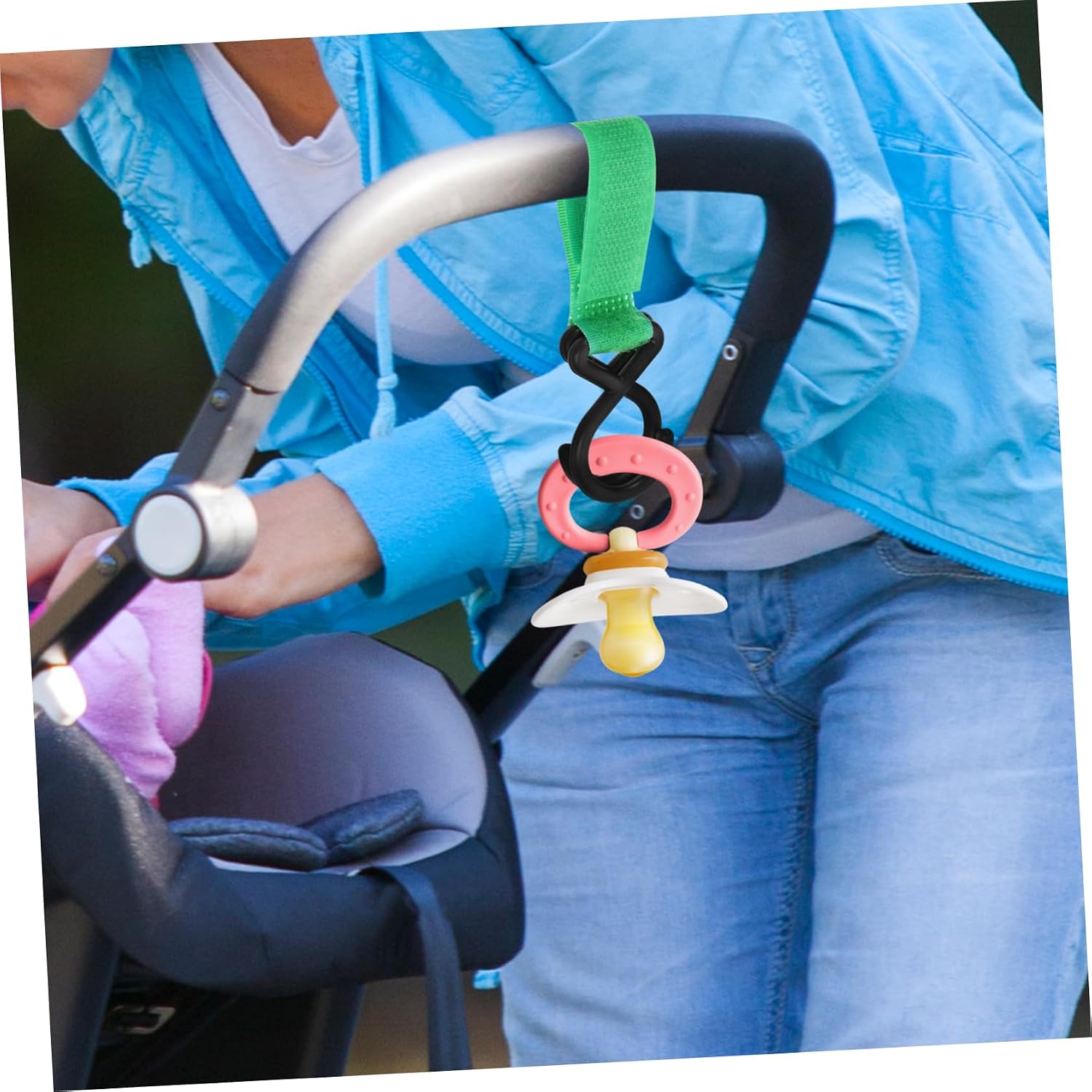 6pcs Multi-Functional Nylon Stroller Hooks for Diaper Bags Easy to Install Portable Bag Hangers Design for Strollers and Bikes