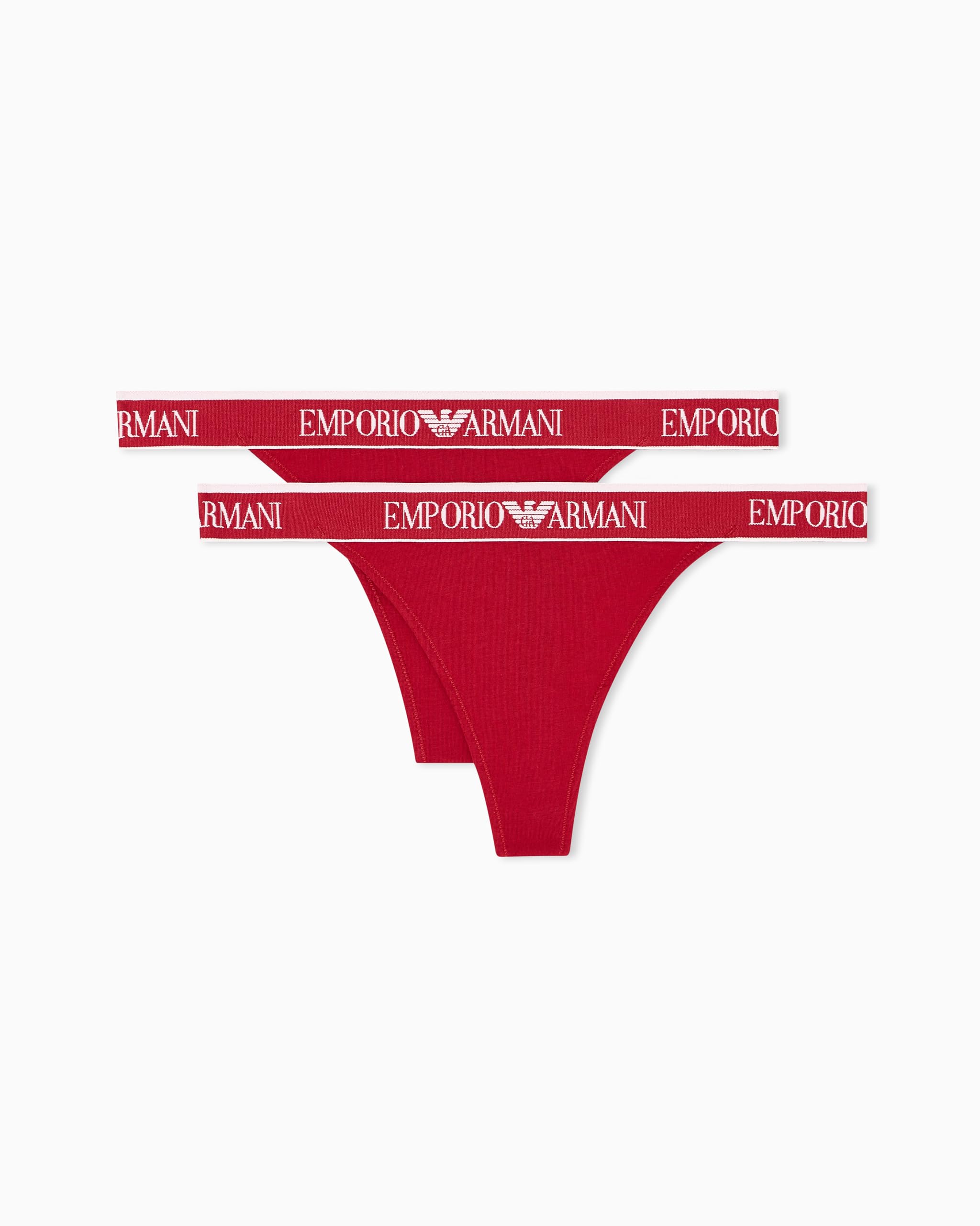 Emporio Armani Woman's Iconic Logoband 2-Pack T-Thong RED XL