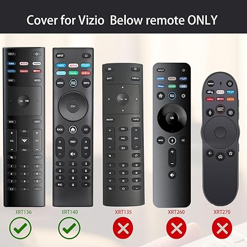 Miniatura 2 de Paquete de 4 fundas para VIZIO XRT136  XRT140 Smart TV con control remoto de silicona con cordón que brilla en la oscuridad, morado, azul, verde y