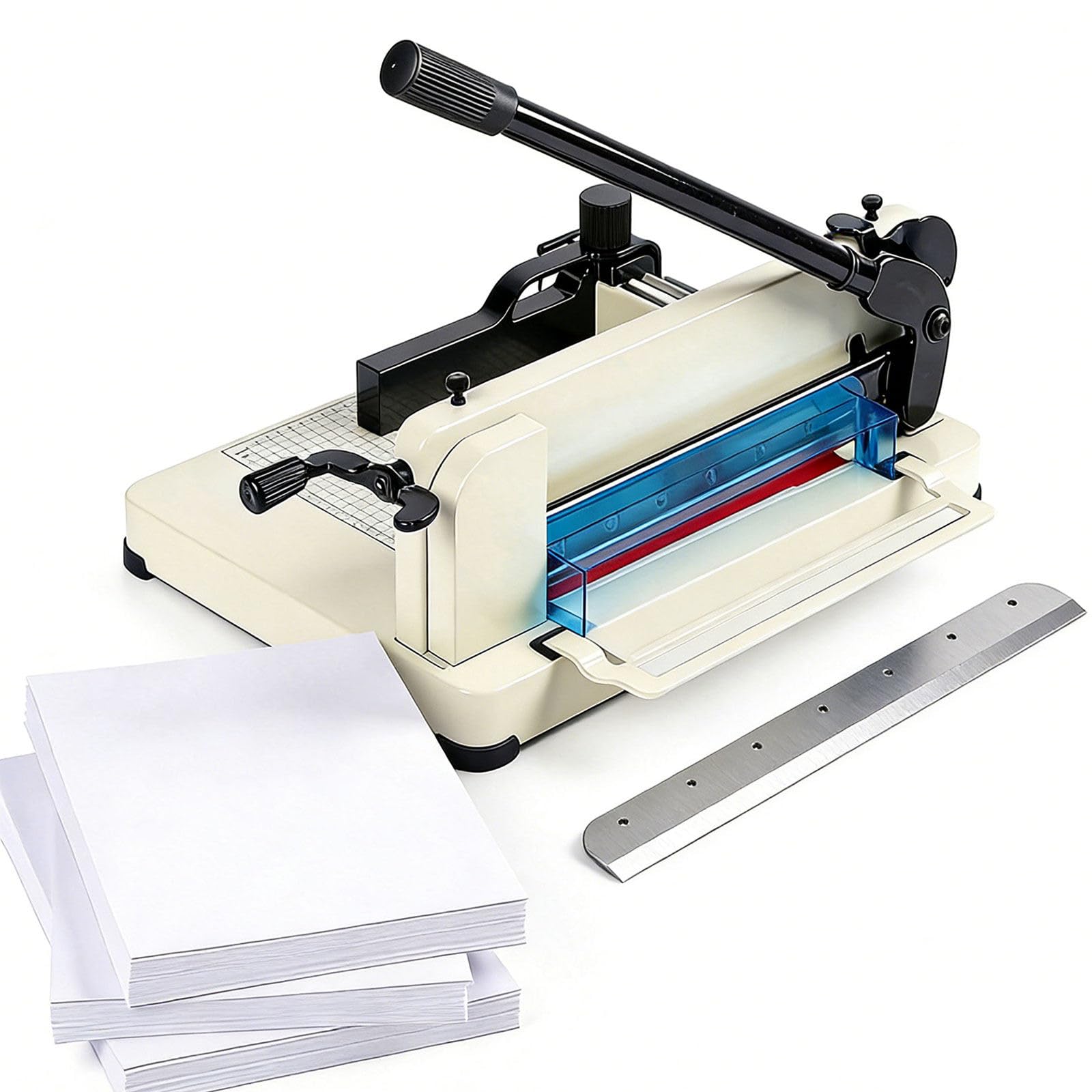Taglierina per Carta A4/A3, affettatrice a Leva, tagliatrice di precisione con Lame da 315/440 mm, per Impianti di Stampa, uffici, scuole e Usi Artigianali A4+Blade*1