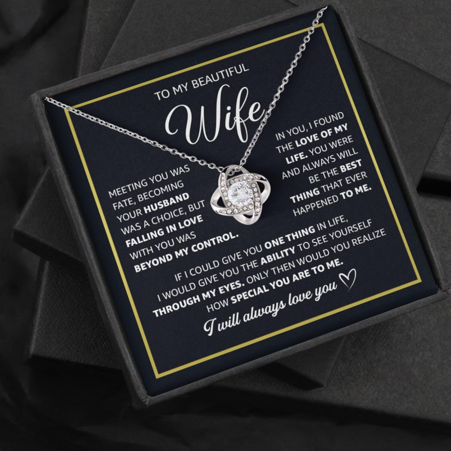 To My Wife Necklace From Husband With Heartfelt Message, Necklace For Women Future Wife, Jewelry Gift Anniversary Birthday Birthday Christmas Valentines Gift Ideas