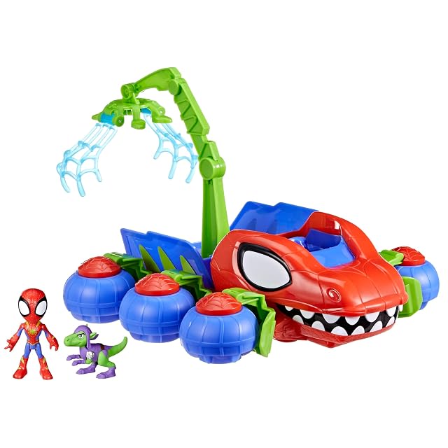 Spidey, Véhicule Dino 2 en 1, Voiture Tout-Terrain Avec Figurines incluses, Des 3 ANS