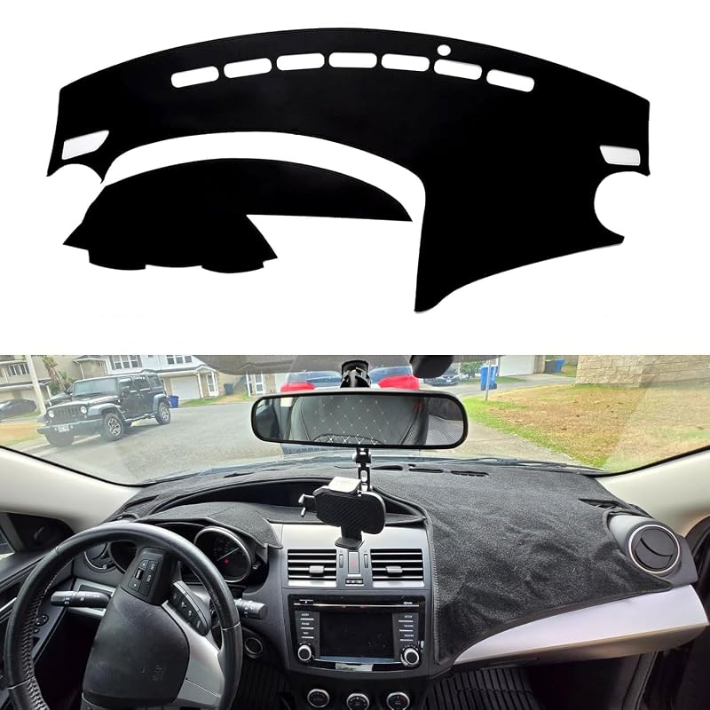 Capa para painel IIKSDII em poliéster para Mazda 3 2010 a 2013, com fixação antiderrapante