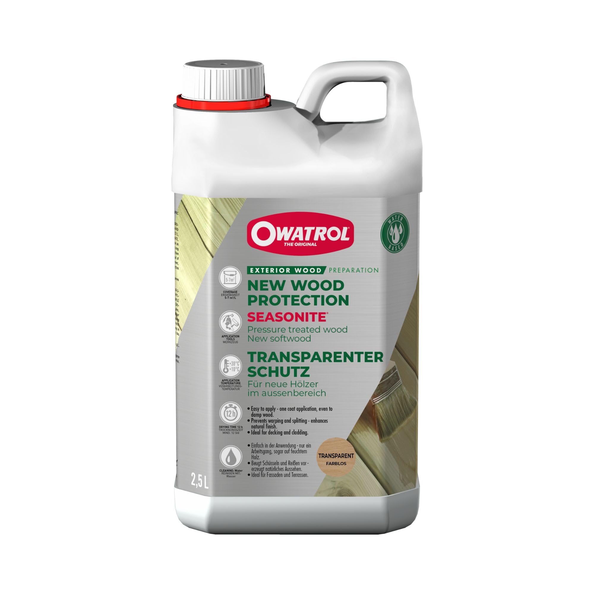 OWATROL2.5 litres Seasonite Protection Soft and Wet Wood Maintenance