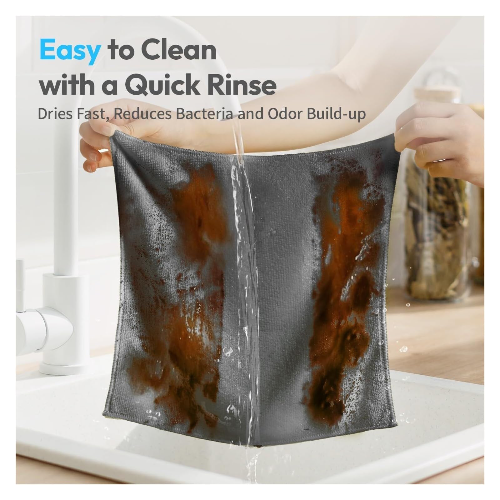 Thicken Microfiber Cleaning Cloths - Lint Free Reusable Absorbent Towels for Car Windows and Household Cleaning 100pcs — view 5