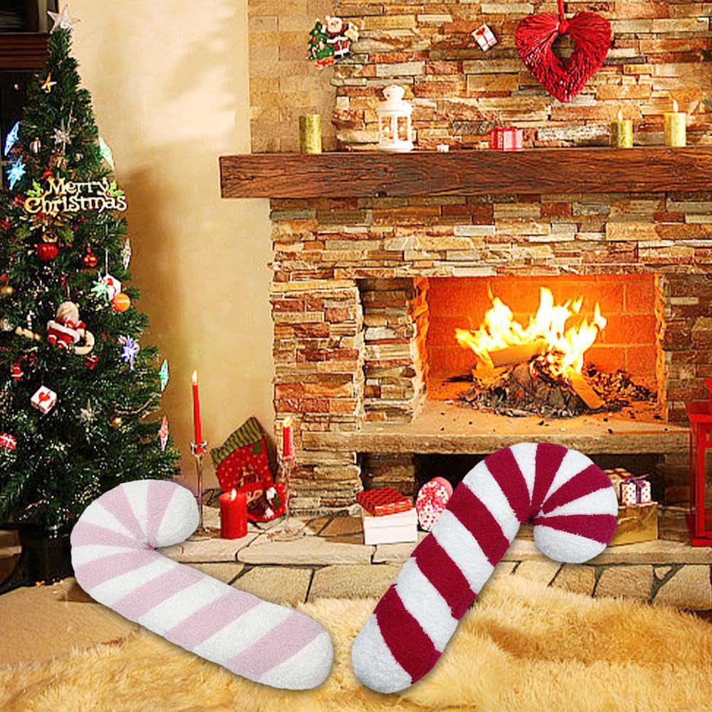 Ancsttu Oreiller En Forme De Canne à Sucre D'orge - Oreiller De Noël En