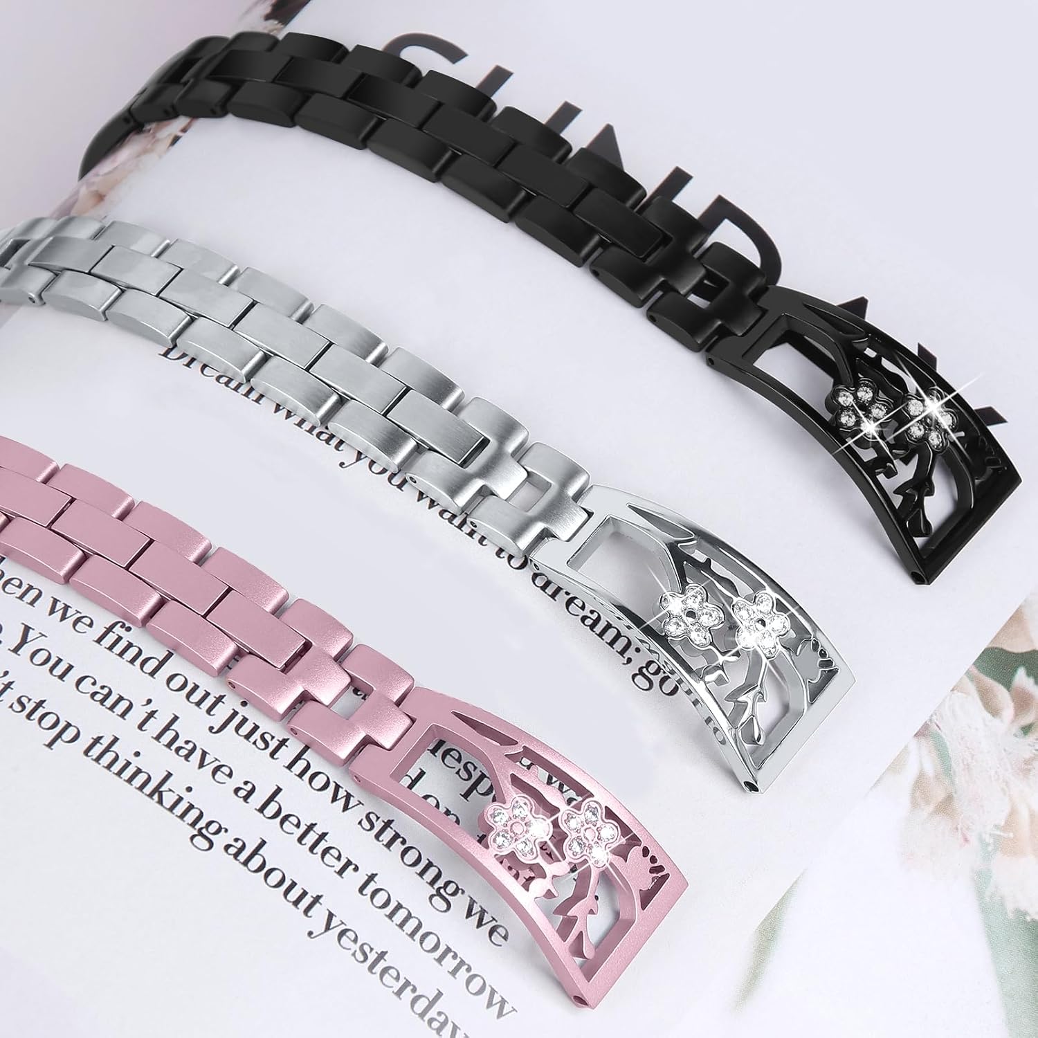 20mm Bracelet Compatible with Samsung Galaxy Watch 7 6 5 4 40mm 44mm Women's Stainless Steel Wristband