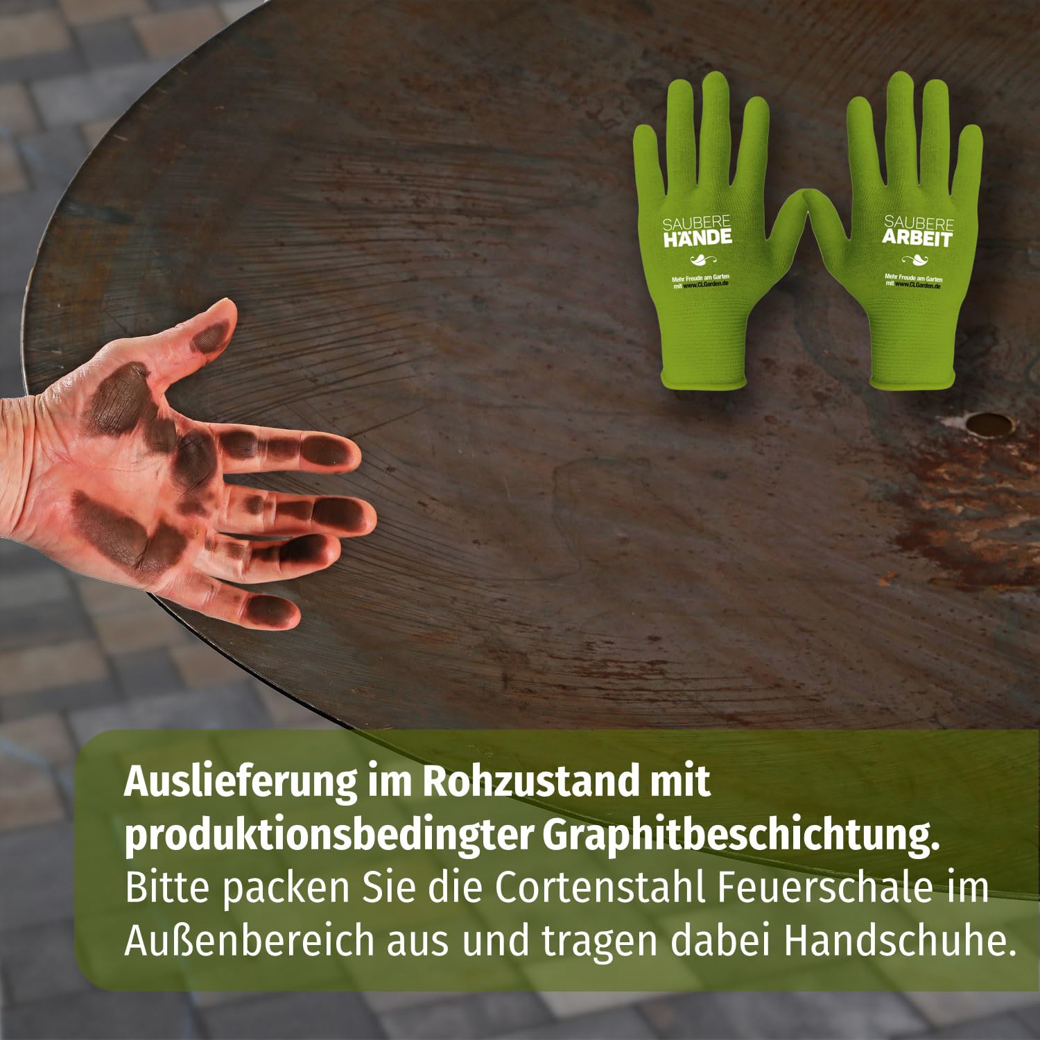 CLGarden Feuerschale 100 cm groß aus Cortenstahl 2,5 mm Feuerstelle rund Metall Feuer Schale für den Garten