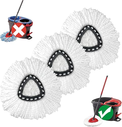 Cabezal de repuesto para trapeador, paquete de 3 cabezales de repuesto para el sistema Ocedar Easywring de 1 tanque, fácil limpieza, microfibra,