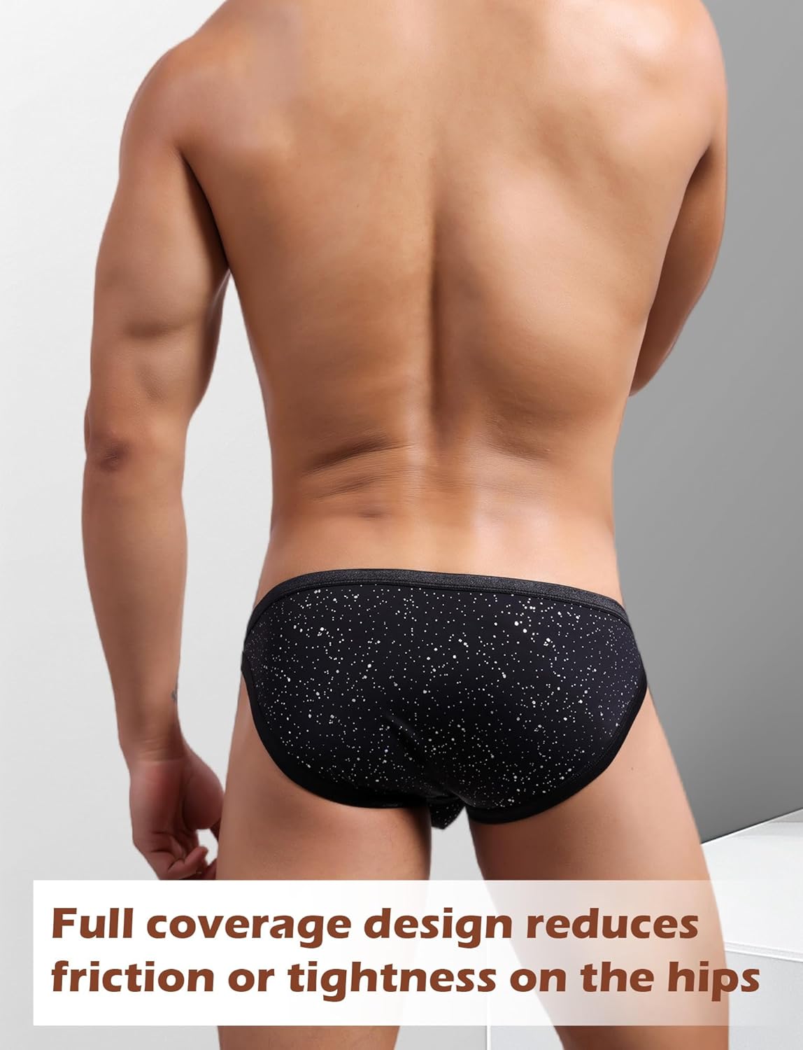 FEOYA Men's Sexy Shiny Sparkle Sequin Bikini Briefs Low Rise Pouch Panties Underwear Stretchy Thong Underpants - Image 3