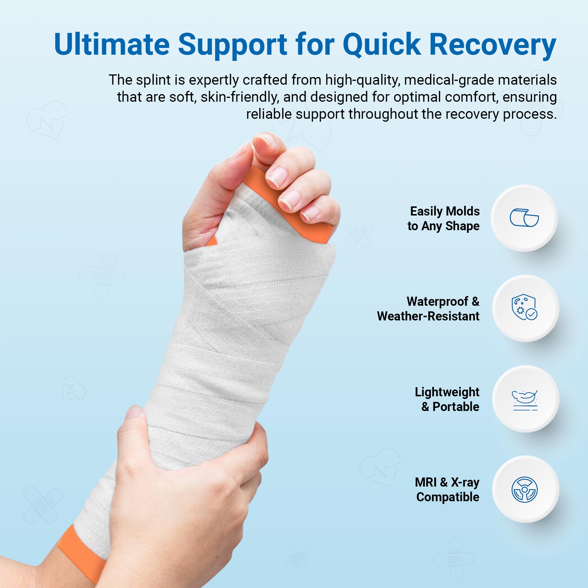 Primacare IS-5236 36" Padded Aluminum Splint for Hands, Legs, Fractured Limbs, Nose, Ankle or Braces, Universal Waterproof Medical Tactical Splints for First Aid and Emergency Support, Orange