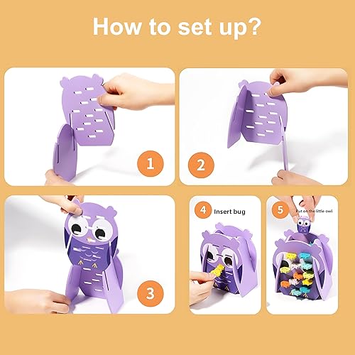 Miniatura 2 de KIEZ Juguete apilable sensorial de rescate de búho, juego de mesa de madera Montessori, divertido juego de mesa de estrategia interactivo para