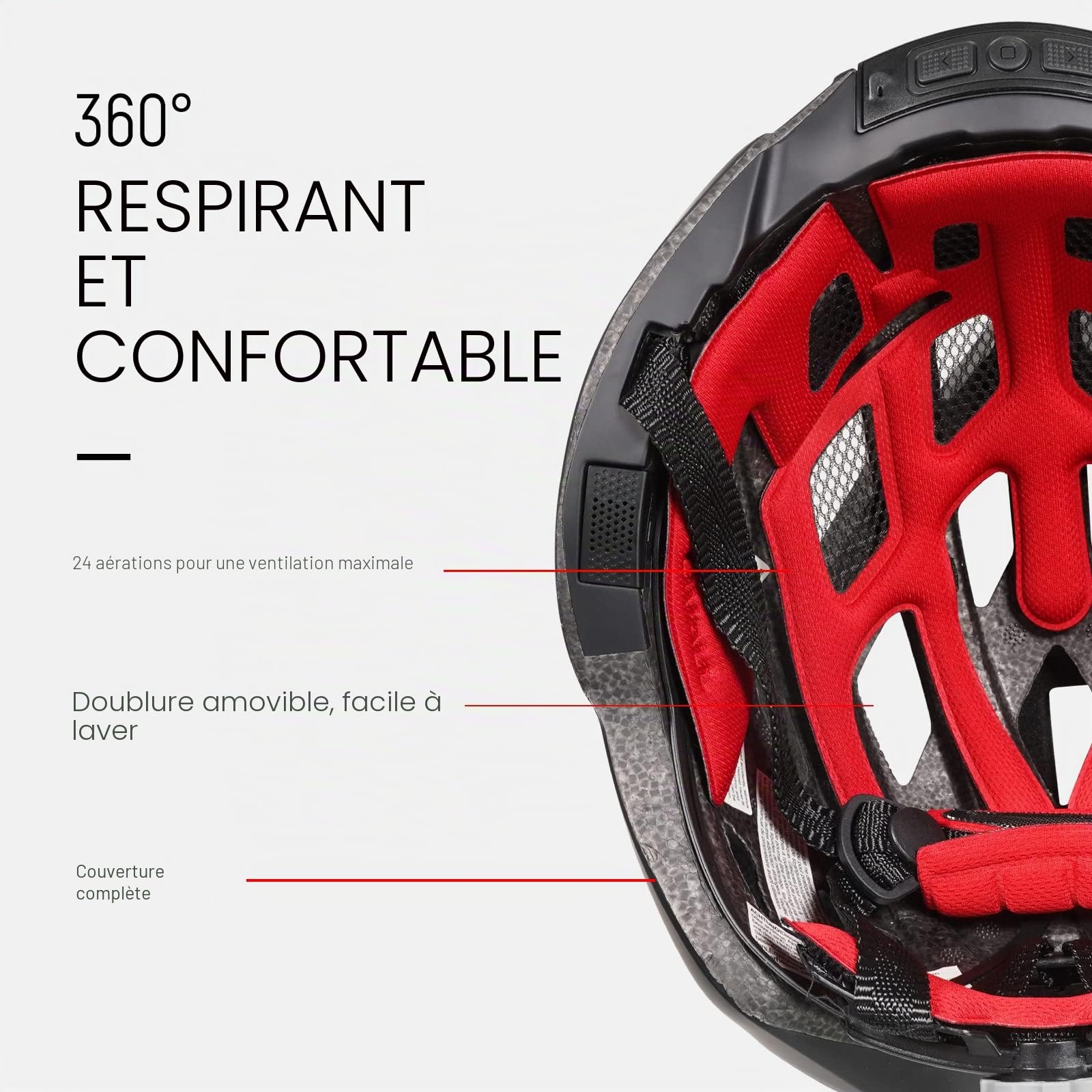 Casque de Vélo Intelligent avec feu arrière LED, Casque de Vélo Bluetooth avec Télécommande, Alarme SOS, Casque de Vélo avec Microphone et Haut - Parleur, Homme et Femme Adultes