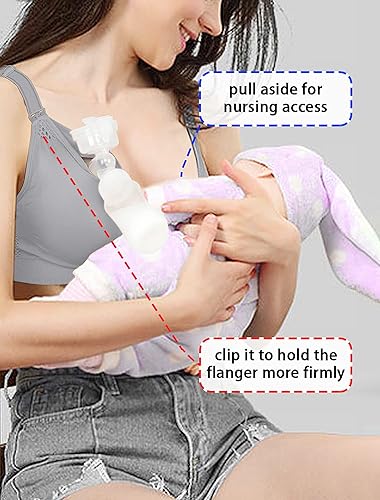 Miniatura 3 de iLoveSIA Paquete de 3 brasieres de lactancia y bombeo todo en uno manos libres negro  gris  beige talla M