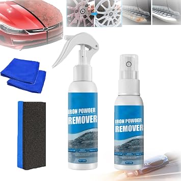 RJDJ Car Rust Removal Spray Metal Paint Cleaner Spray Remover Cleaning, Car Rust Remover Cleaner Spray Multifunctional Iron Spray Car Powder Cleaning Cleaner Rust Maintenance 30ml+100ml, 1pcs