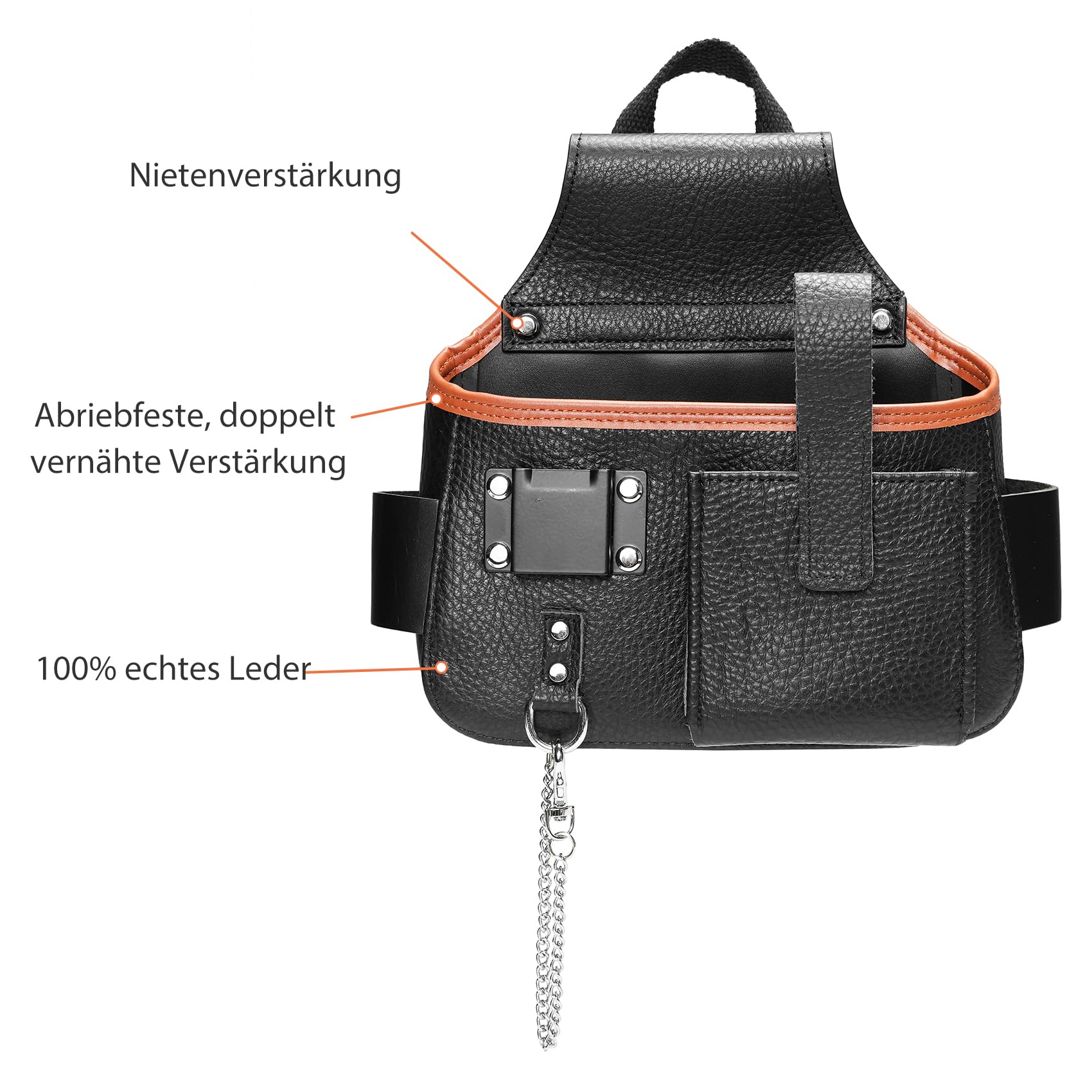Echtes Leder Werkzeuggürtel mit Hammerhalter für Tischler, Handwerker