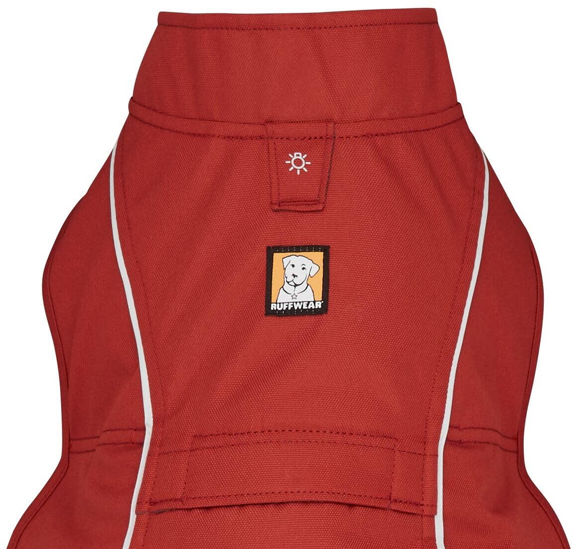 RUFFWEAR Abrigo para Perro, Overcoat, Chaqueta de Perro con Correa y Agujero en el Portal del arnés, Forro Polar de Primera Calidad, Ajustable, Ligero, Lavable a máquina Red Clay - XX-Small (33-43cm)