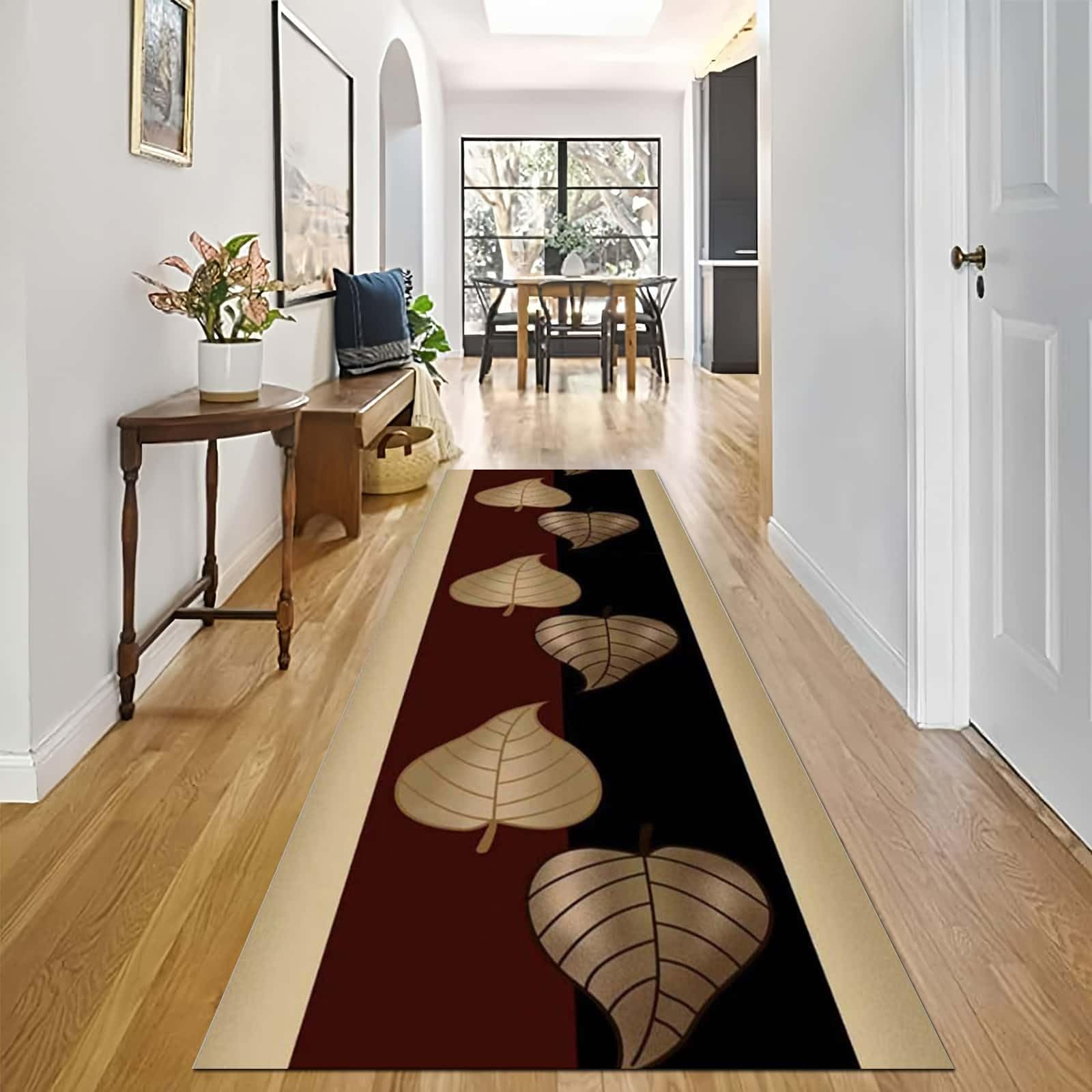 Coureurs couloir moquette épais noir marron grand tapis de passage entrée 120 cm