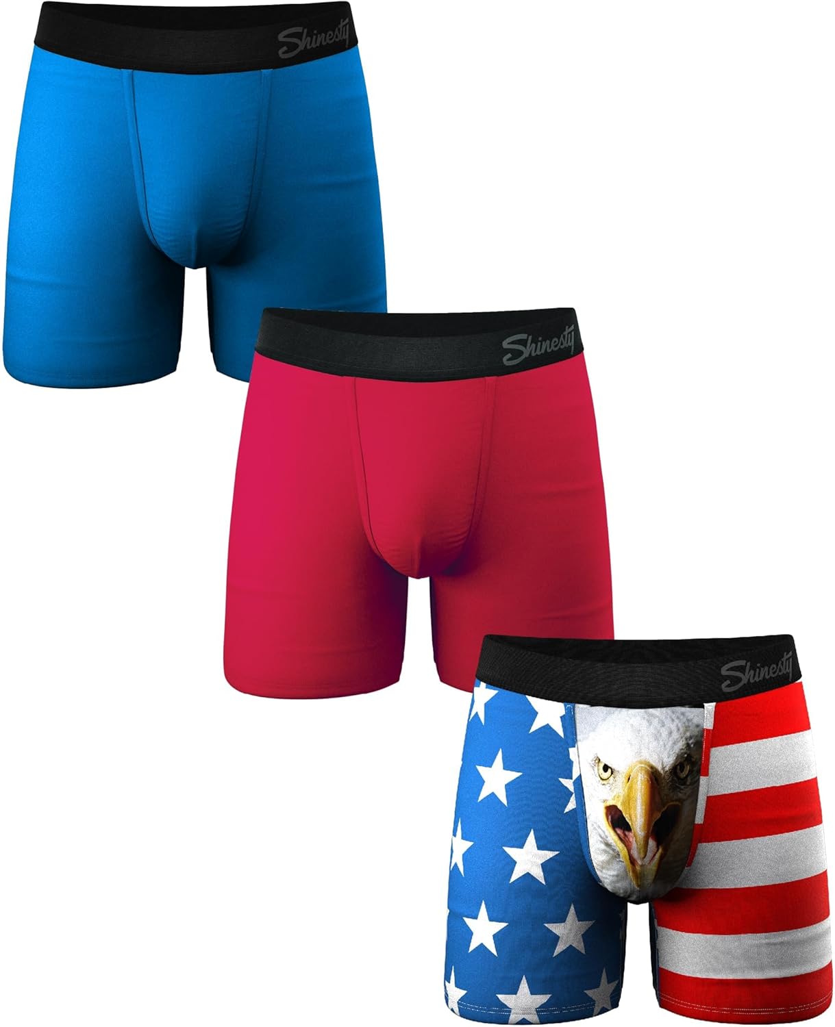 Shinesty Hammock Support Boxer Briefs, Pack of 3, Flyless