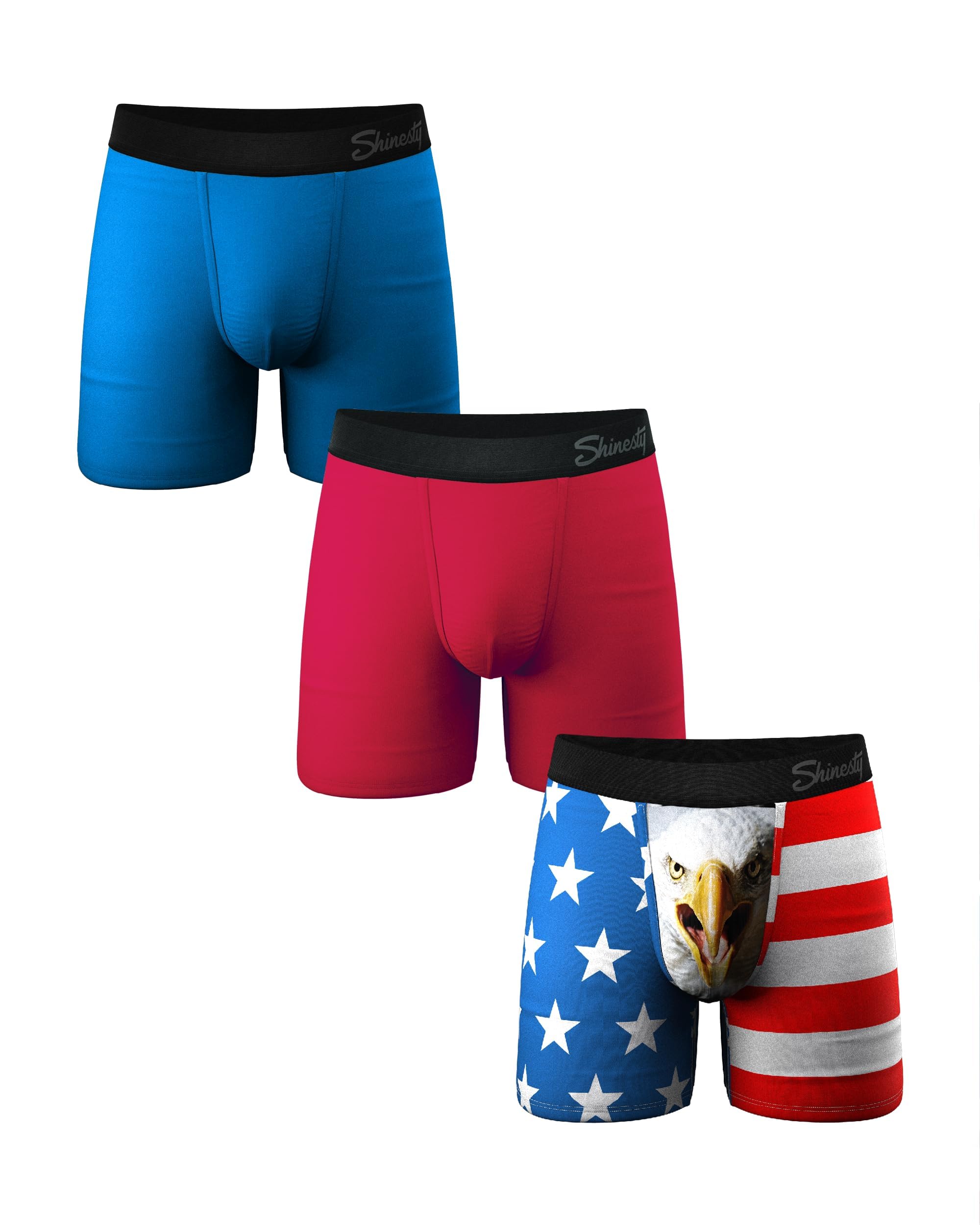 Shinesty Boxer Briefs for Men Pack of 3 - Hammock Support Pouch Underwear for Men - Flyless