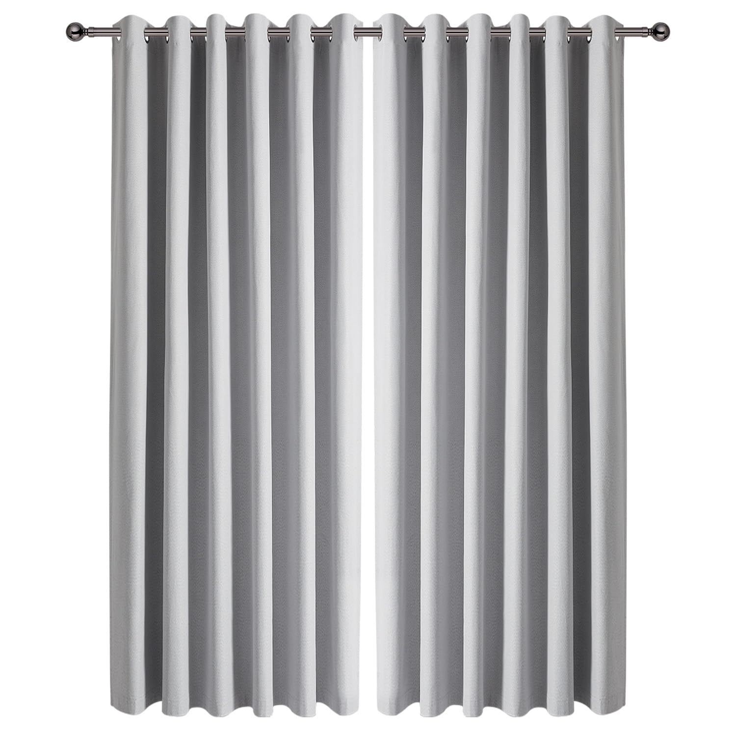 Ir Imperial Rooms Linen Silver Imperial Rooms 100% Blackout Curtains For Bedroom Silver 90X90 Inch Extra Long Faux Linen Eyelet Curtains For Living Room 2 Panels With Matching Tiebacks